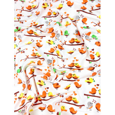 Фланелевая пеленка 110х90 см Птички # 8 (байка)