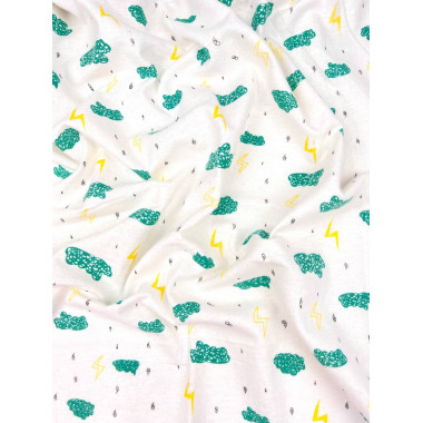 Фланелевая пеленка 110х90 см Облачка #3 (байка)