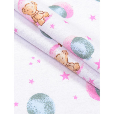 Фланелевая пеленка 110х90см Мишка со звездочками #44 (байка)