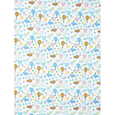 Фланелевая пеленка 110х90см Слоненок с игрушками #43 (байка)