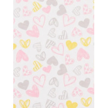Фланелевая пеленка 110х90см Сердечки розовые #9 (байка)
