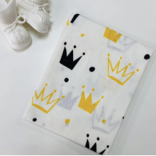Фланелевая пеленка 110х90см Желтые короны #40 (байка) Фланелевая пеленка 110х90см Желтые короны #40 (байка)