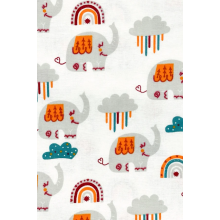 Фланелевая пеленка 110х90см Слоник с радугой #54 (байка)