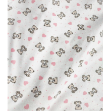 Фланелевая пеленка 110х90см Мишка с розовыми сердечками #55 (байка) Фланелевая пеленка 110х90см Мишка с розовыми сердечками #55 (байка)