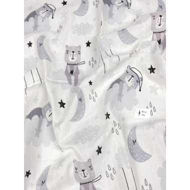 Муслиновая пеленка 100х80 см Мишки на Луне #18