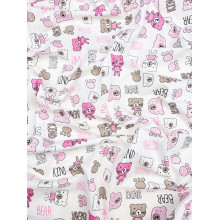 Пеленка ситец 110х100 см Мишки розовые #19 Пеленка ситец 110х100 см Мишки розовые #19