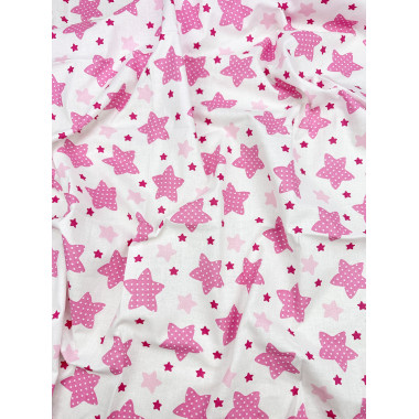 Пеленка ситец 110х100 см Розовые звездочки #18