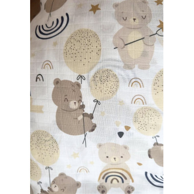 Муслиновая пеленка 100х80 см Мишка с шариком #7