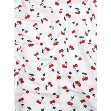 Муслиновая пеленка 100х80 см Вишенки #15