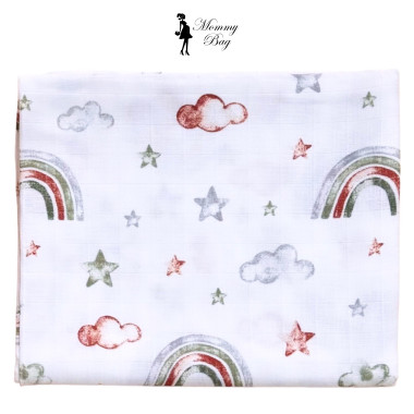 Муслиновая пеленка 100х80 см Радуги #33