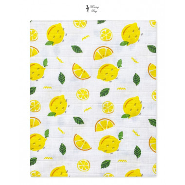 Муслиновая пеленка 100х80 см Лимоны #12