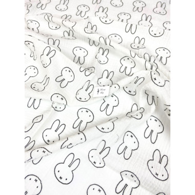 Муслиновая пеленка (Жатка) 100х80 см Зайчики #14