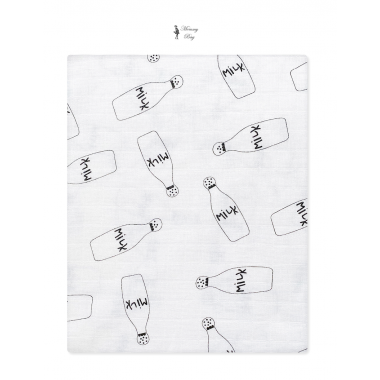 Муслиновая пеленка 100х80 см Молоко Milk #1