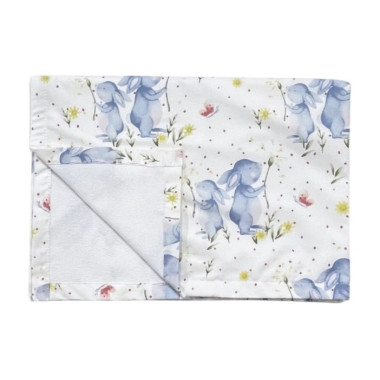 Непромокаемая пеленка многоразовая Зайчики голубые #37