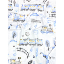 Непромокаемая пеленка многоразовая  100×70 см Паровозики #33