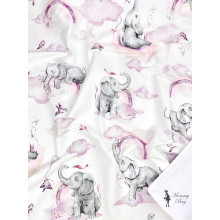 Непромокаемая пеленка многоразовая Слоники розовые #32 Непромокаемая пеленка многоразовая Слоники розовые #32