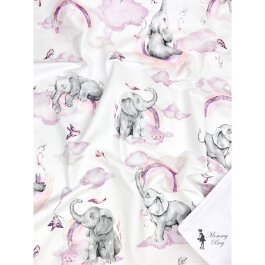 Непромокаемая пеленка многоразовая Слоники розовые #32