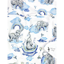 Непромокаемая пеленка многоразовая Слоники голубые #31 Непромокаемая пеленка многоразовая Слоники голубые #31