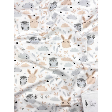 Непромокаемая пеленка многоразовая 100×70 см Совы и зайчики №7