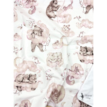 Непромокаемая пеленка многоразовая 100×70 см Мишка на розовом облачке #22