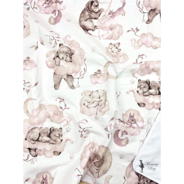 Непромокаемая пеленка многоразовая 100×70 см Мишка на розовом облачке #22