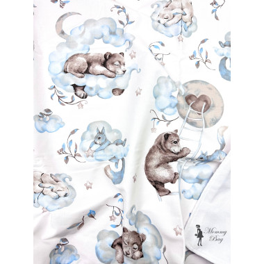 Непромокаемая пеленка многоразовая 100×70 см Мишка на синем облаке #15