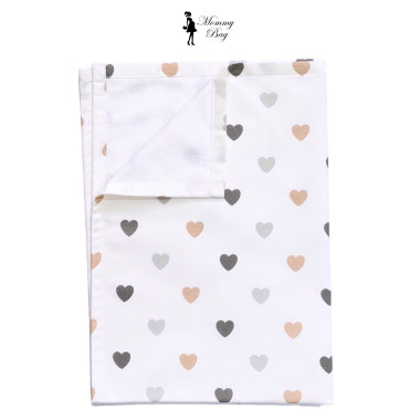 Непромокаемая пеленка многоразовая 100×70 см Сердечки серо-золотые #8