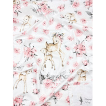 Непромокаемая пеленка многоразовая Олененок с олененком в цветочках #18 Непромокаемая пеленка многоразовая Олененок с олененком в цветочках #18