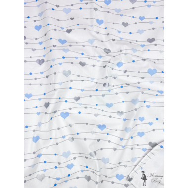 Непромокаемая пеленка многоразовая 100×70 см Водопад из голубовато-серебряных сердечек #12