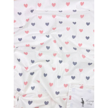 Непромокаемая пеленка многоразовая 100×70 см Сердечки серо-розовые #25