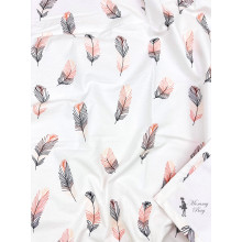 Непромокаемая пеленка многоразовая 100×70 см Перья розовые #13