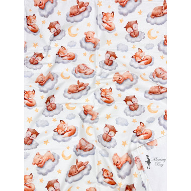 Непромокаемая пеленка многоразовая 100×70 см Спящие зверьки #36