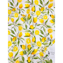 Непромокаемая пеленка многоразовая 100×70 см Лимоны с листьями #21