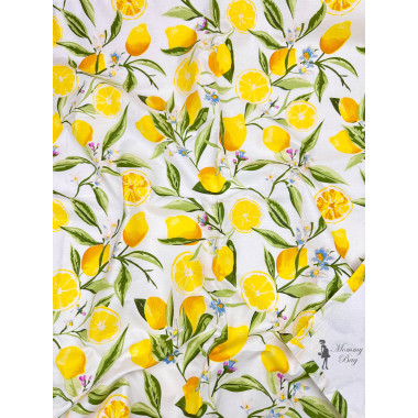Непромокаемая пеленка многоразовая 100×70 см Лимоны с листьями #21