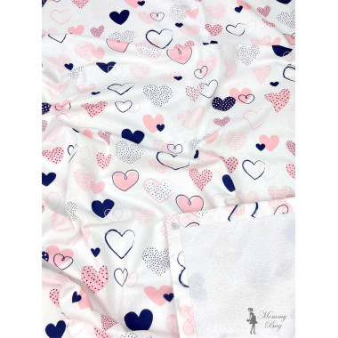 Непромокаемая пеленка многоразовая 100×70 см Сердца розовые - #4