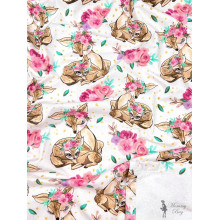 Непромокаемая пеленка многоразовая 100×70 см Оленята с цветочками – #1