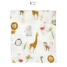 Муслиновая пеленка 100х80 см Жирафики и их друзья #19 Муслиновая пеленка 100х80 см Жирафики и их друзья #19