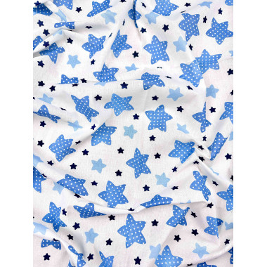 Пеленка ситец 110х100 см Синие звездочки #5