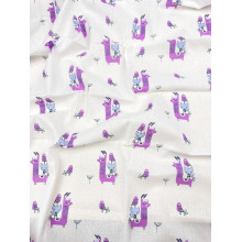 Пеленка ситец 110х100 см Ламы Лавандовые #17