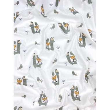 Пеленка ситец 110х100 см Ламы Серые #13