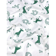 Пеленка ситец 110х100 см Зеленые слоники #4