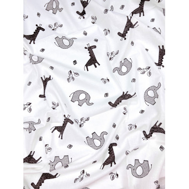 Пеленка ситец Коричневые слоники #3