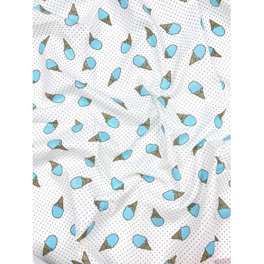 Пеленка ситец 110х100 см Мороженное синие #6