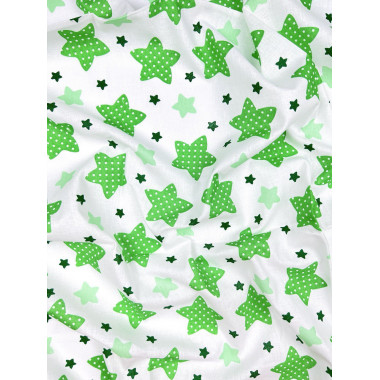 Пеленка ситец 110х100 см Зеленые звездочки #1