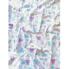 Пеленка ситец 110х100 см Мишки лавандовые #24