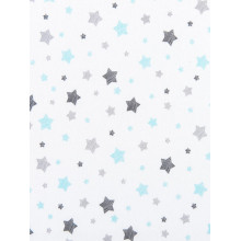 Пеленка ситец 110х100 см Звездочки серо-голубые #26