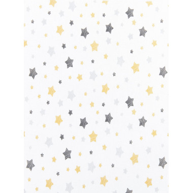 Пеленка ситец 110х100 см Звездочки серо-золотые #27