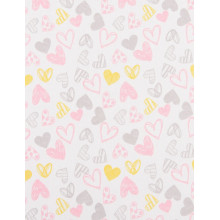 Пеленка ситец 110х100 см Сердечки розовато-серые #21 Пеленка ситец 110х100 см Сердечки розовато-серые #21