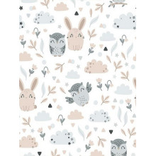 Пеленка ситец 110х100 см Совы и зайчики #28 Пеленка ситец 110х100 см Совы и зайчики #28
