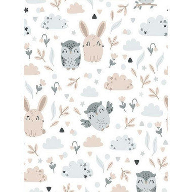 Пеленка ситец 110х100 см Совы и зайчики #28